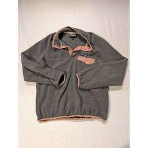 Patagonia Women's Small Synchilla Fleece Snap Pullover Gray Warm Look at pics